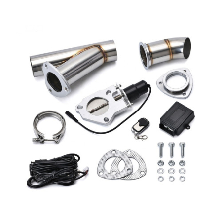 Ornament toba - Kit cut off valve V evacuare auto cu telecomanda si colier V-band 76 mm inox