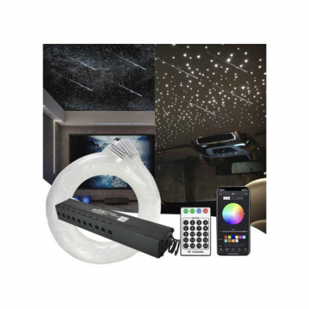 Kit fibra optica LED RGB+W plafon instelat cu efect meteorit si Stea Cazatoare 700 fire ,3m 12V [1]
