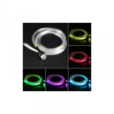 Kit fibra optica plafon instelat LED RGB cu telecomanda si sursa de alimentare 0,75mm 295 fire 3 metri 12V Cod: HH-2953 [1]