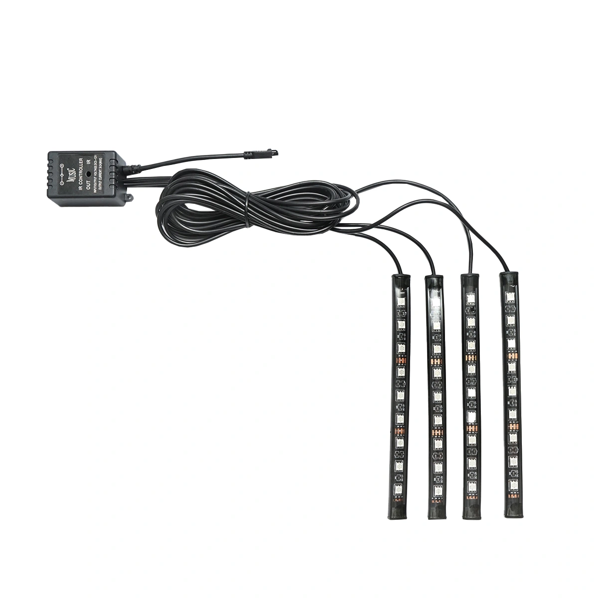 Kit lumini ambientale interior auto RGB LED 12V/6A cu telecomanda [2]