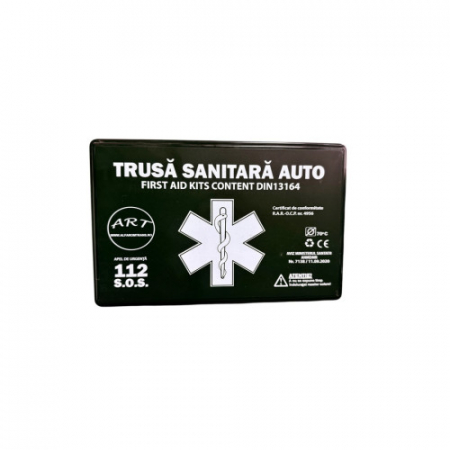 Kit siguranta auto complet Trusa cutie Neagra , 2x Triunghiuri, Stingator, Vesta, Geanta [2]