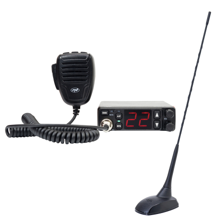 Electronice si electrice auto - Kit Statie radio CB PNI Escort HP 5500 si antena CB PNI Extra 48, 45 cm, SWR 1.0, cu magnet inclus