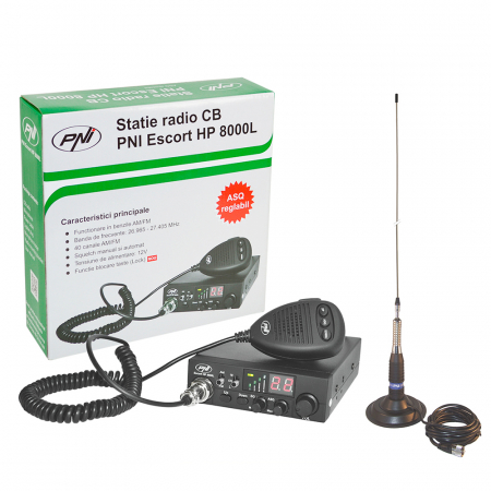 Kit Statie radio CB PNI ESCORT HP 8000L ASQ + Antena CB PNI ML160 cu magnet [1]