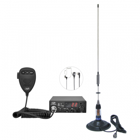 Kit Statie radio CB PNI ESCORT HP 8001L ASQ + Casti HS81L + Antena CB PNI ML70 cu magnet inclus [1]