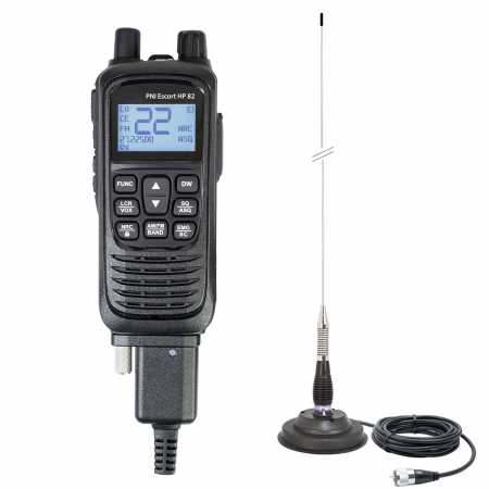 Statie  Radio - Kit Statie radio CB portabila PNI Escort HP 82, multi standard, 4W, 12V, AM-FM cu antena CB PNI ML100 cu magnet