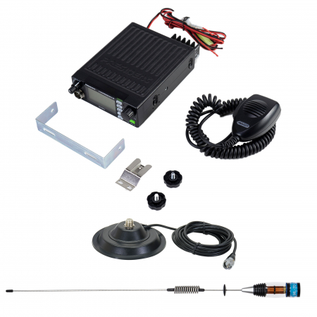 Kit Statie radio CB President HARRISON II ASC + Antena CB PNI ML70, lungime 70cm, 26-30MHz, 200W [1]