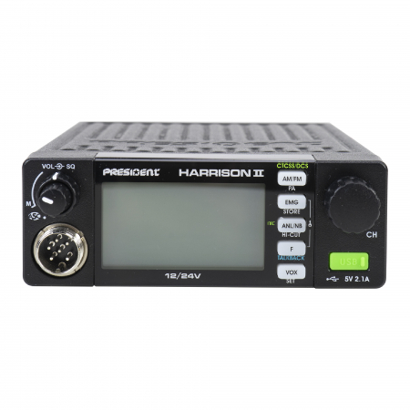 Kit Statie radio CB President HARRISON II ASC + Antena CB PNI ML70, lungime 70cm, 26-30MHz, 200W [2]