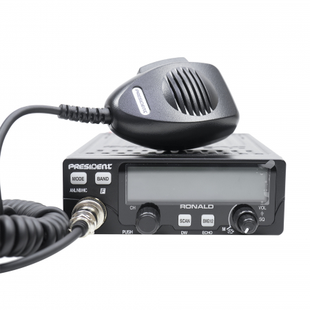Kit Statie radio CB President RONALD ASC 10/12M + Antena CB PNI ML70, lungime 70cm, 26-30MHz, 200W [6]