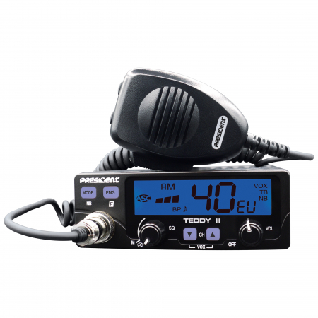 Kit Statie radio CB President Teddy II ASC AM/FM, VOX, NB, ANL, 12V + Antena CB PNI ML70, lungime 70cm, 26-30MHz, 200W [4]