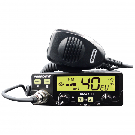 Kit Statie radio CB President Teddy II ASC AM/FM, VOX, NB, ANL, 12V + Antena CB PNI ML70, lungime 70cm, 26-30MHz, 200W [5]