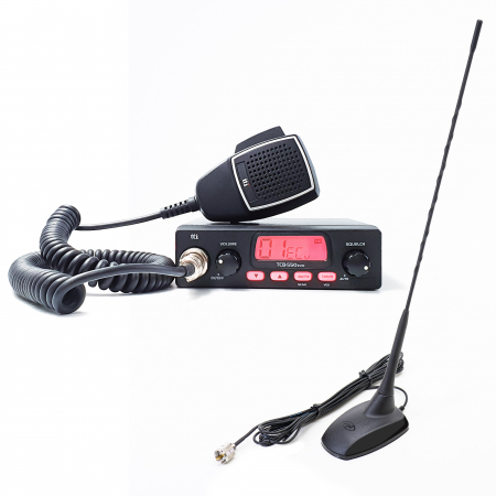 Statie  Radio - Kit statie radio CB TTi TCB-550 EVO, VOX, Filtru NB, 12-24V cu antena PNI Extra 48 cu magnet, 26-30MHz, 150W