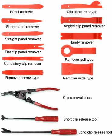 Kit Universal de Instrumente Antizgarieturi Pentru Demontat Accesorii Auto, Tapiterie, Radio si Navigatie, 19 Piese [2]