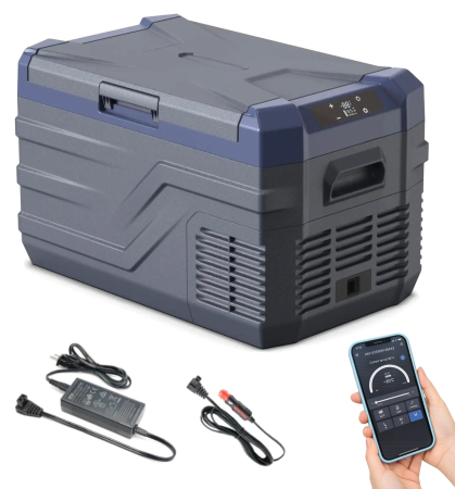 Noutati Flexzon - Lada Frigorifica Electrica Smart Control prin Aplicatie, Bluetooth, 12V/24V, 100-240V, 26.8L - Gri