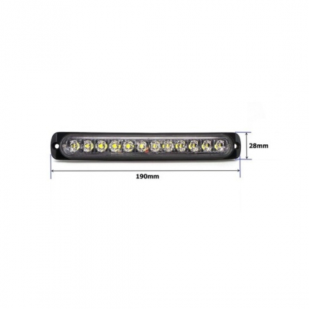 Lampa 12 LED profesionala stroboscopica lumina portocalie 12LED 12V-24V [2]