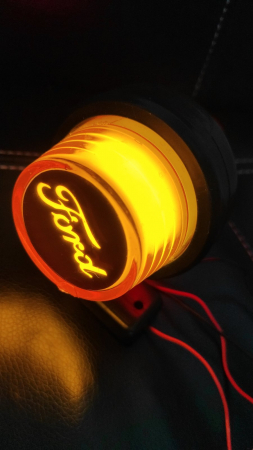 Lampă gabarit roșu-chihlimbar, scurtă, "vechea școală" LED NEON cu logo FO 12-24V [5]