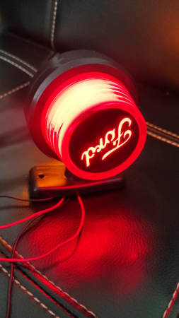 Lampă gabarit roșu-chihlimbar, scurtă, "vechea școală" LED NEON cu logo FO 12-24V [2]