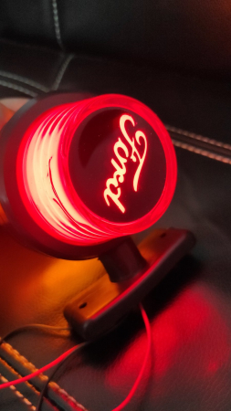 Lampă gabarit roșu-chihlimbar, scurtă, "vechea școală" LED NEON cu logo FO 12-24V [1]