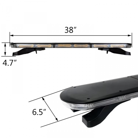 Lampă de semnalizare de urgență cu LED-uri puternice, 12V 24V, tip borcan, 96 cm, 126W, 16 moduri de funcționare, sticlă transparentă, pentru platformă de asistență rutieră, plug de zăpadă și altele [3]