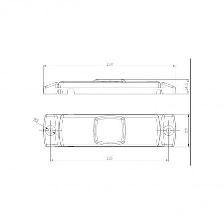 Lampa gabarit 100x32, LED, alba , cu suport urechi, 12-36V, Fristom [3]