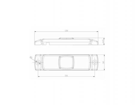Lampa gabarit 100x32, LED, galbena, cu suport urechi, 12-36V, Fristom [3]