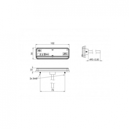 Lampa gabarit 102x35 LED, galbena 12-24V [2]