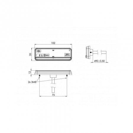 Lampa gabarit 102x35 LED, galbena NEON [3]