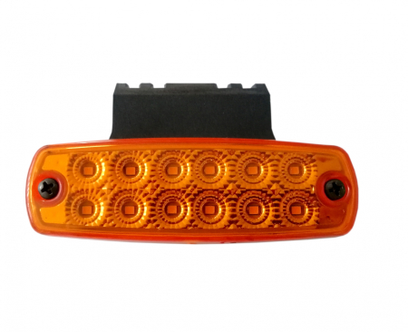 Lampi Laterale - Lampa Gabarit 12 LED-uri, cu Suport, Galbena, 12-24V