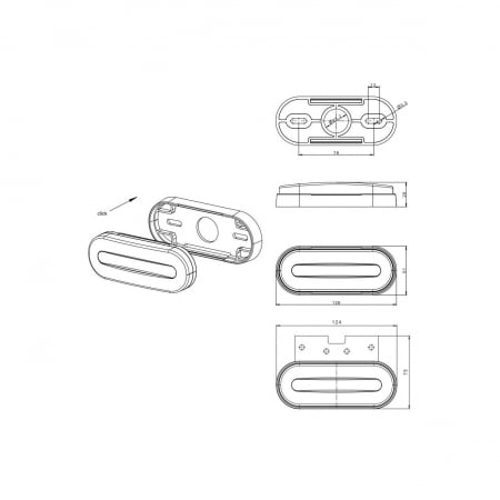 Lampa gabarit 124x51 LED galbena 12-36V [4]