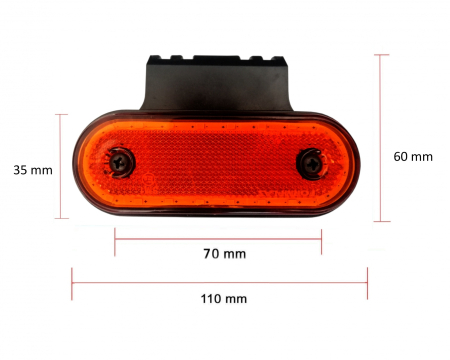 Lampa Gabarit  20 LED-uri, cu Suport, Galbena, Forma Ovala, 12-24V [4]