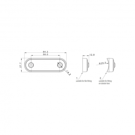 Lampa gabarit, 84x27, LED, slim, rosie, cu 2 garnituri bullbar, Fristom [3]