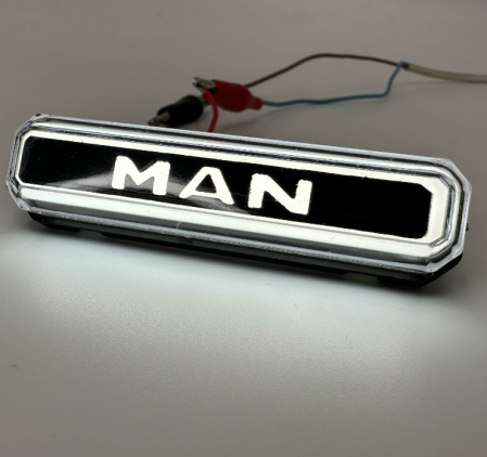 Lampi Laterale - Lampa gabarit cu LOGO NEON Alba  MAN  12-24 V