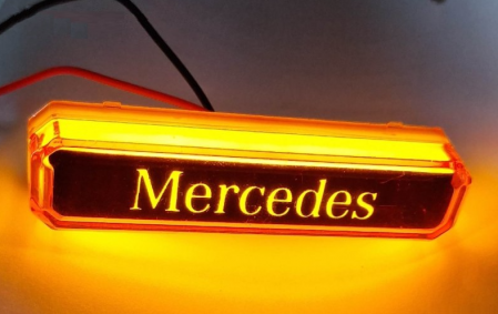 Lampi Laterale - Lampa gabarit cu LOGO NEON Galben Mercedes 12-24 V