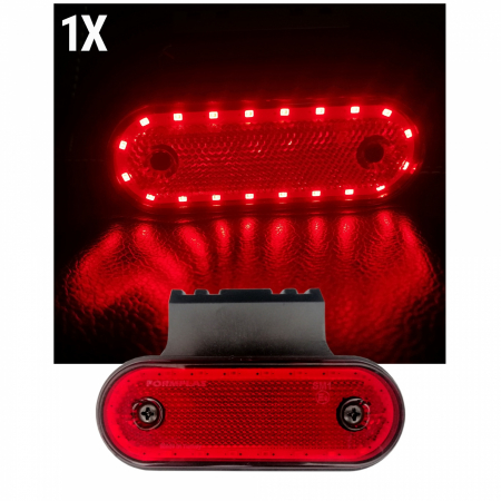 Lampa Gabarit 20 LED-uri, cu Suport, Rosie, Forma Ovala, 12-24V [1]