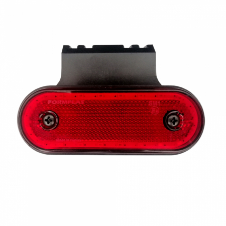 Accesorii Camioane - Lampa Gabarit 20 LED-uri, cu Suport, Rosie, Forma Ovala, 12-24V