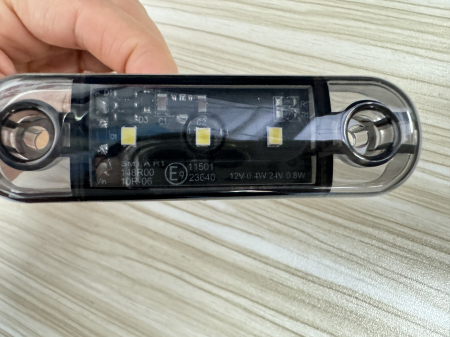 Lampa gabarit laterala LED alb fumuriu rezistent la apă IP67, 12V/24V Cablu 30 cm - E9 10R-06, ECE R10, ECE R148 [9]