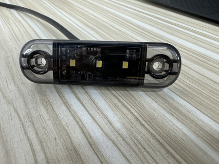 Lampa gabarit laterala LED alb fumuriu rezistent la apă IP67, 12V/24V Cablu 30 cm - E9 10R-06, ECE R10, ECE R148 [8]