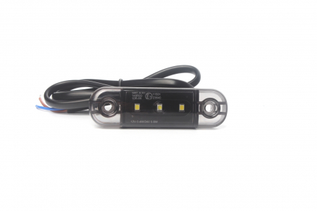 Lampa gabarit laterala LED alb fumuriu rezistent la apă IP67, 12V/24V Cablu 30 cm - E9 10R-06, ECE R10, ECE R148 [2]