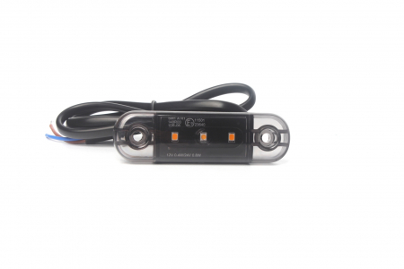 Lampa gabarit laterala LED portocaliu fumuriu rezistent la apă IP67, 12V/24V Cablu 30 cm - E9 10R-06, ECE R10, ECE R148 [2]