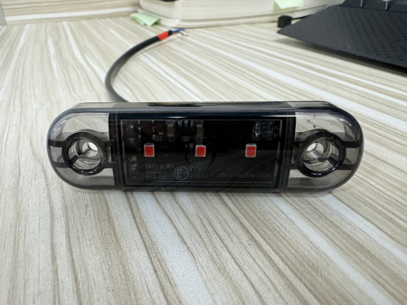 Lampa gabarit laterala LED roșu fumuriu rezistent la apă IP67, 12V/24V Cablu 30 cm - E9 10R-06, ECE R10, ECE R148 [7]
