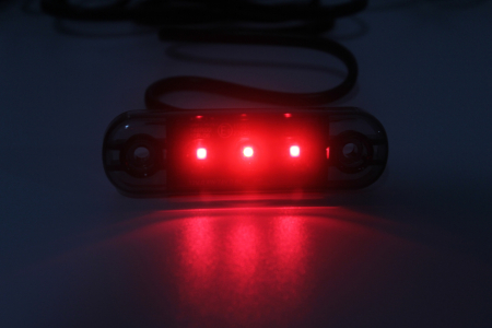 Lampa gabarit laterala LED roșu fumuriu rezistent la apă IP67, 12V/24V Cablu 30 cm - E9 10R-06, ECE R10, ECE R148 [8]