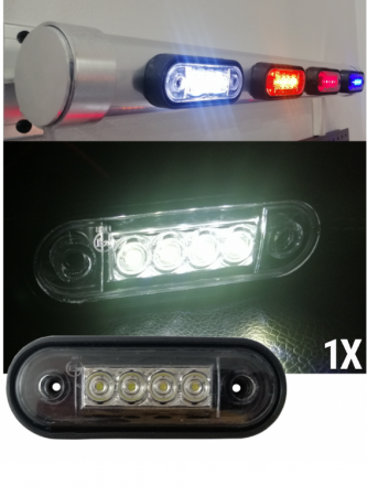 Lampi Laterale - Lampa laterala Alb LED 12-24V (spate curbat pentru montare directă pe rollbar)