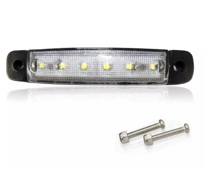 Accesorii Camioane - Lampa laterala Gabarit LED 12-24V, alba pentru camion, remorca, TIR, van, rulota etc.