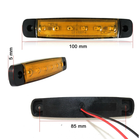 Lampa laterala Gabarit LED 12-24V, portocalie pentru camion, remorca, TIR, van, rulota etc. [1]