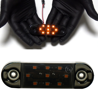 Accesorii Camioane - Lampa laterala Gabarit LED 12V-24V, portocalie cu efect opac (smoked) - IP66