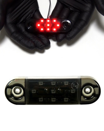 Accesorii Camioane - Lampa laterala Gabarit LED 12V-24V, rosie cu efect opac (smoked) - IP66
