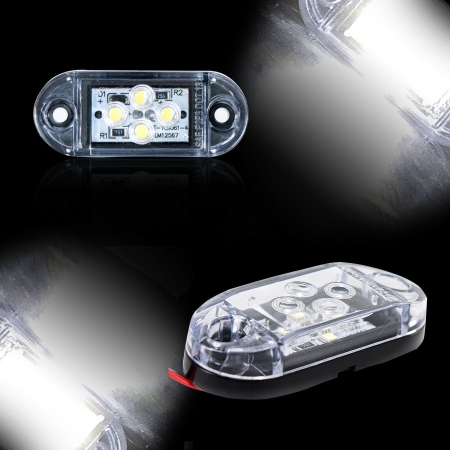 Accesorii Camioane - Lampa Laterala gabarit LED cu 4 LED-uri SMD - Alb, 12V