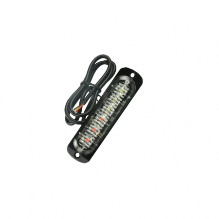 Electronice si electrice auto - Lampa Led  Stroboscopica 12/24V, Galben, 6 Leduri, Blitz 2 Functii, 110mm/29mm