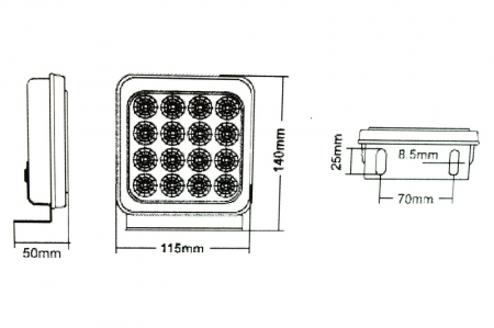Lampa SMD Lumina: portocalie 12v - 24V Rezistenta la apa [2]