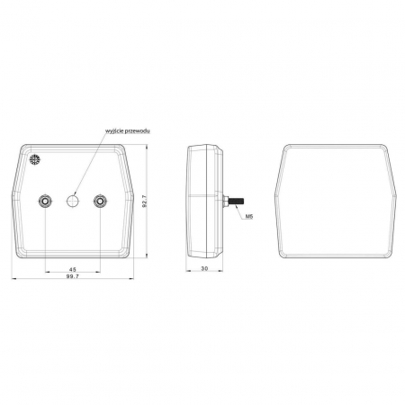 Lampa spate 99,6x93, 3 functii, LED, cablu, LED Fristom [5]