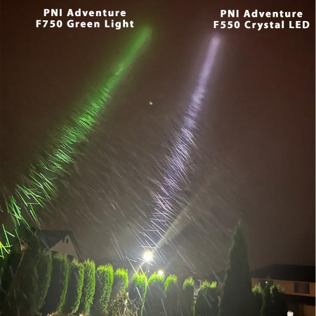Lanterna PNI Adventure F750 Green Light din aluminiu, LED 10W, 500 lm, pana la 850 m, IP44, acumulator 4000mAh inclus, incarcare prin USB Type-C, lumina verde perfecta la vanatoare [12]